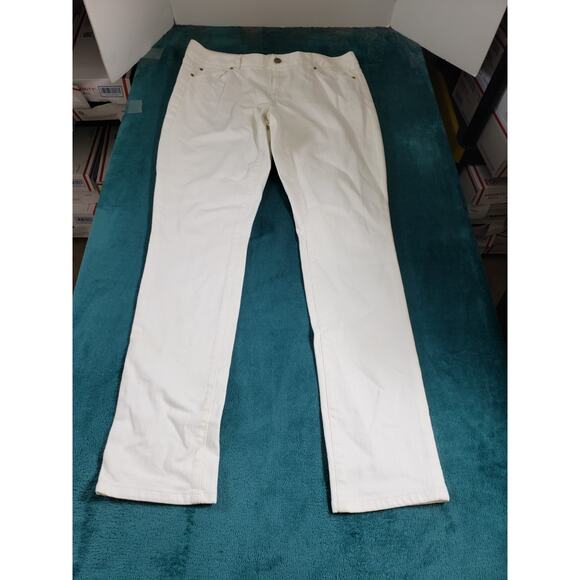 Lilly Pulitzer Jeans Size 12 Womens White Denim Pants Ladies Main Line Straight - Picture 1 of 15